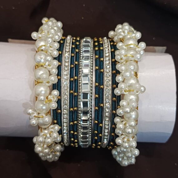 trendy navy blue bangles set