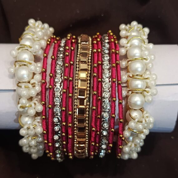 dark pink trendy Bangles set