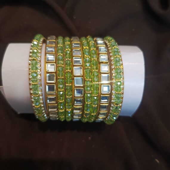 green and gold bangles