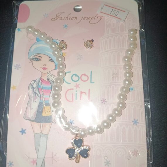 kid white locket set