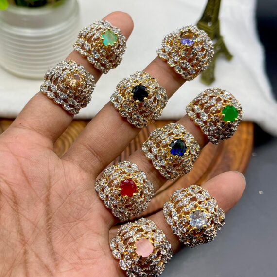 Crown American daimand 1 karat gold plated rings