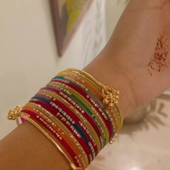 Kashmiri choori Multi Color sawa dow (2.6) with Kara