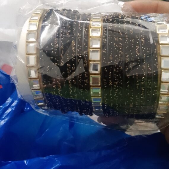 Kashmiri churiyan Kundan karay black Set Sawa 2